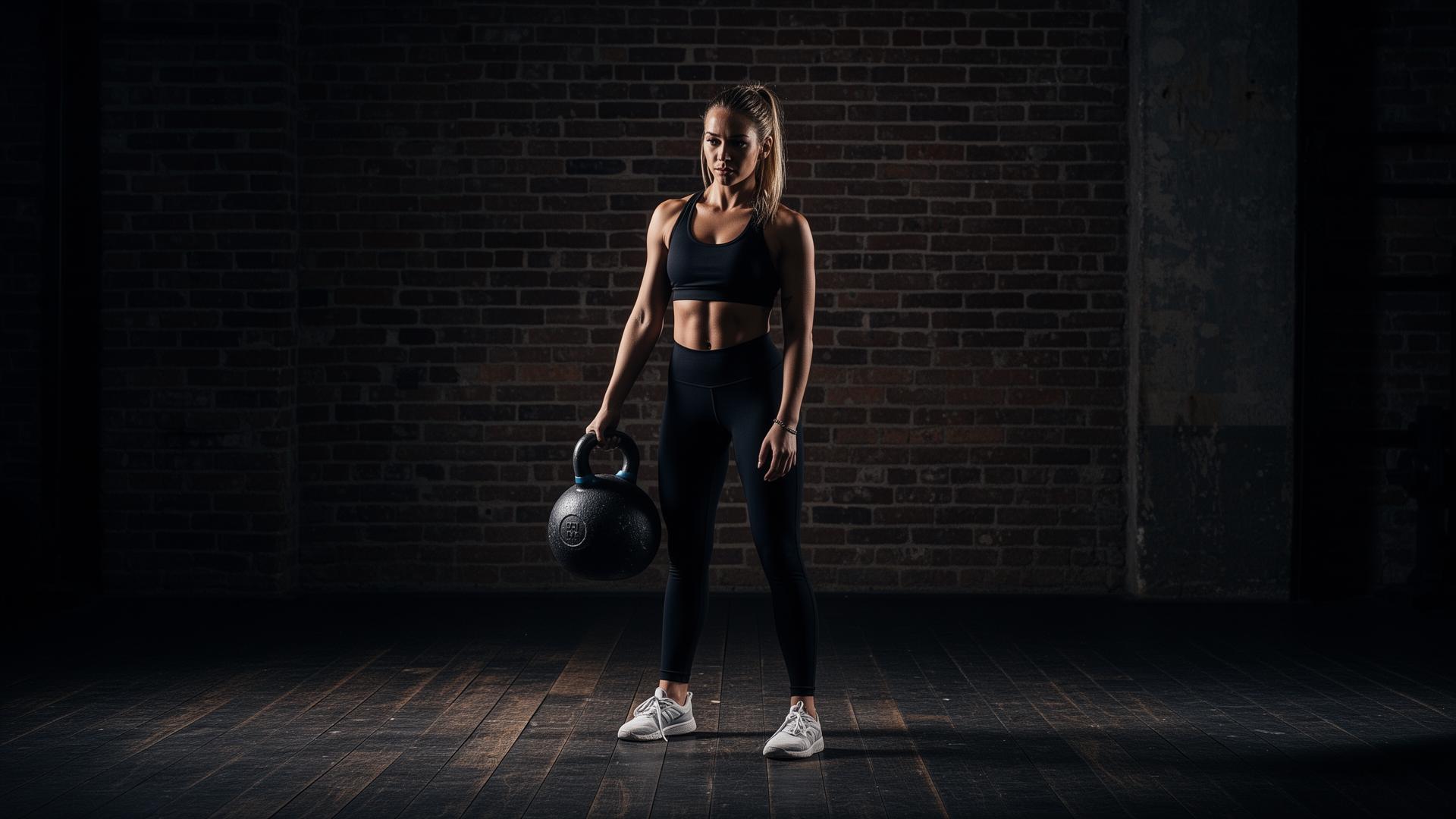 Athlete training in a home gym